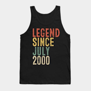 Legend Since July 2000 20th Birthday Gift 20 Year Old Tank Top